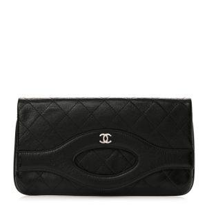 Chanel Aged Calfskin Quilted Small 31 Pouch Black