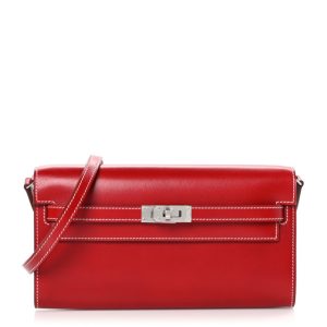 Hermes Box Kelly Wallet To Go Rouge Piment
