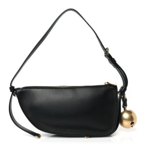Burberry Calfskin Mini Shield Sling Bag Black