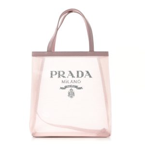 Prada Sequin Mesh Small Tote Bag Pink
