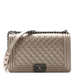 Chanel Metallic Caviar Quilted New Medium Boy Flap Copper