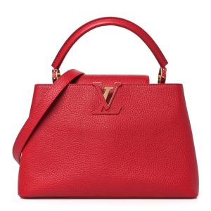 Louis Vuitton Taurillon Capucines PM Rubis