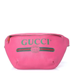 Gucci Grained Calfskin Logo Belt Bag Pink