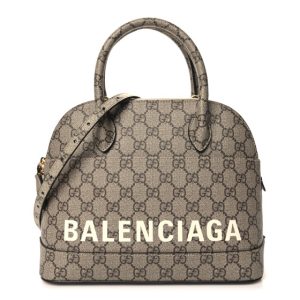 Balenciaga X GUCCI GG Supreme Monogram Small Ville Top Handle Beige Ebony