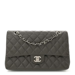Chanel Caviar Quilted Medium Double Flap Dark Grey