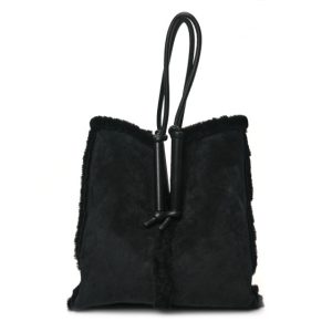 Bottega Veneta Shearling Reversible Tote Black