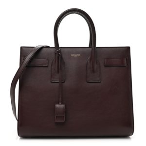 Saint Laurent Calfskin Small Sac De Jour Bordeaux