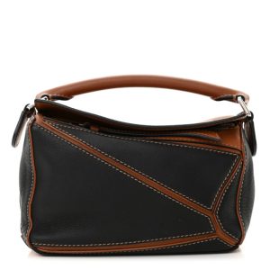 Loewe Calfskin Mini Puzzle Bag Tan Black