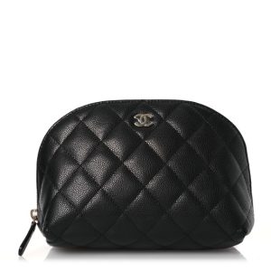 Chanel Caviar Quilted Small Cosmetic Case Black