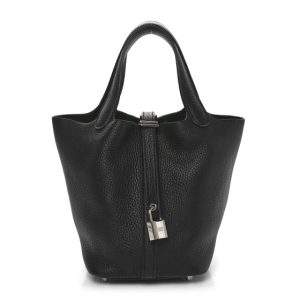 Hermes Taurillon Clemence Picotin Lock 18 PM Black