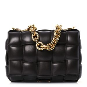 Bottega Veneta Lambskin Maxi Intreccio Padded Chain Cassette Crossbody Bag Fondant