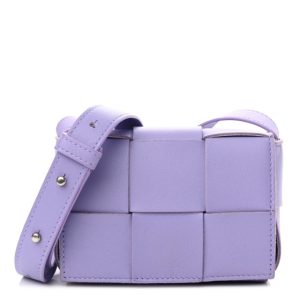 Bottega Veneta Lambskin Intreccio Candy Cassette Crossbody Bag Wisteria