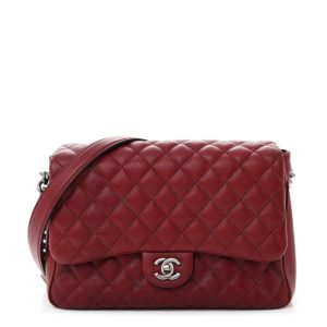 Chanel Caviar Quilted Medium Rock In Rome Single Flap Burgundy