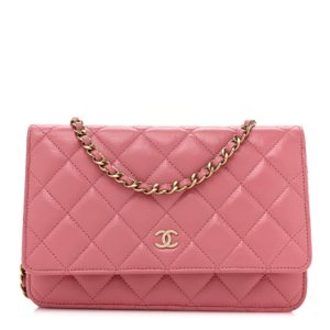 Chanel Caviar Quilted Wallet On Chain WOC Dark Pink