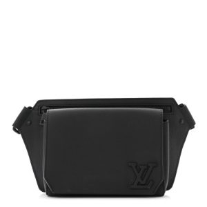 Louis Vuitton Grained Calfskin Aerogram Takeoff Slingbag Black
