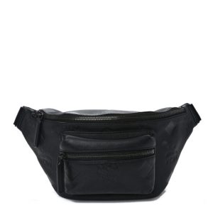 MCM Calfskin Maxi Monogram Fursten Belt Bag Black
