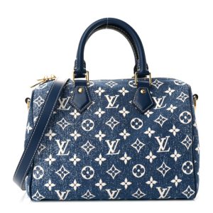 Louis Vuitton Monogram Jacquard Denim Speedy Bandouliere 25 Bleu