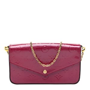 Louis Vuitton Vernis Felicie Chain Wallet Magenta