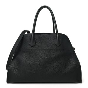 The Row Matte Grained Calfskin Soft Margaux 12 Black