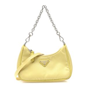 Prada Tessuto Nylon Saffiano Mini Re-Edition 2000 Shoulder Bag Ananas
