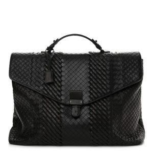 Bottega Veneta Intrecciato VN Briefcase Black