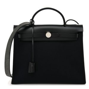 Hermes Military Toile Vache Hunter Herbag Zip PM 31 Black
