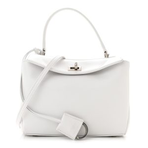 Balenciaga Natural Smooth Calfskin Mini Rodeo Top Handle Handbag Optic White