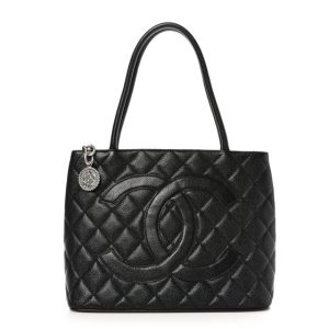 Chanel Caviar Quilted Medallion Tote Black