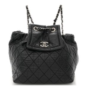 Chanel Glazed Calfskin Quilted Beijing Backpack Black