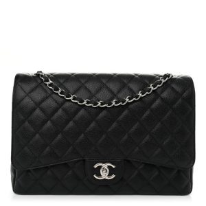 Chanel Caviar Quilted Maxi Double Flap Black