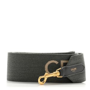 Celine Jacquard Wool Logo Short Strap Grey White