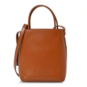 Chloe Shiny Calfskin Micro Sense Tote Bag Caramel