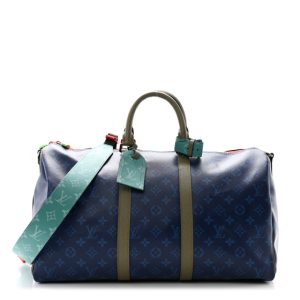 Louis Vuitton Monogram Outdoor Keepall Bandouliere 45 Pacific Blue