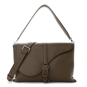 Christian Dior Grained Calfskin Mens Pillow Bag Khaki