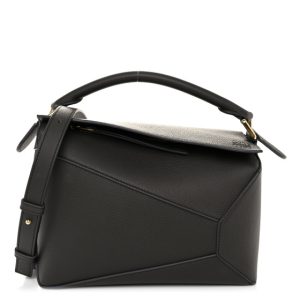 Loewe Soft Grained Calfskin Small Puzzle Edge Bag Dark Grey