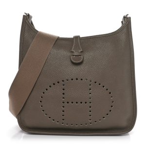 Hermes Taurillon Clemence Evelyne PM Etoupe