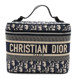 Christian Dior Oblique Diortravel Vanity Case Blue