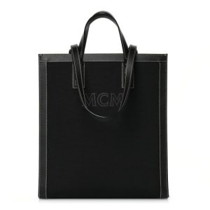 MCM Napacot Canvas Spanish Calfskin Medium Klassik Tote Black