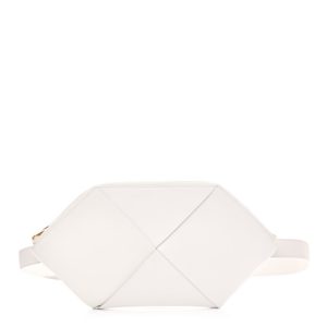 Bottega Veneta Nappa Maxi Intrecciato Hexagon Belt Bag White