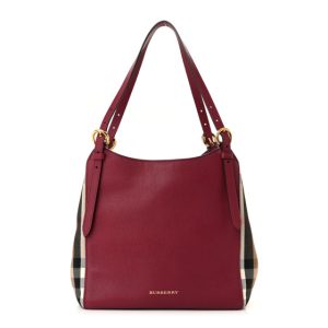 Burberry Grainy Calfskin House Check Small Canterbury Berry Pink