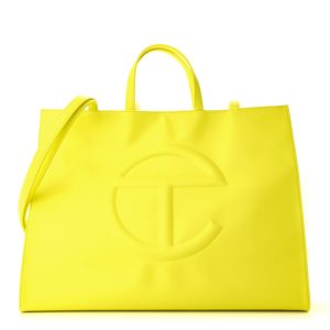 Telfar Vegan Leather Large Shopping Bag Highlighter Yellow