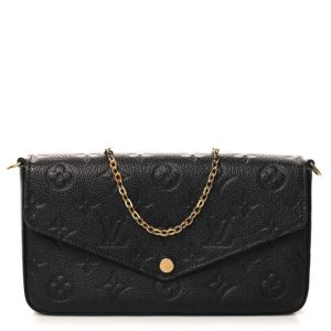 Louis Vuitton Empreinte Pochette Felicie Chain Wallet Black