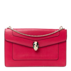 Bulgari Calfskin Serpenti Forever Shoulder Bag Pink