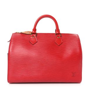 Louis Vuitton Epi Speedy 30 Castillan Red