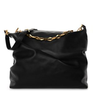 Jimmy Choo Soft Calfskin Medium Diamond Hobo Black