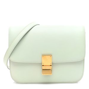 Celine Box Calfskin Medium Classic Box Flap Bag Mint