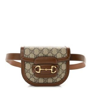 Gucci GG Supreme Monogram Horsebit 1955 Belt Bag Beige Brown Sugar