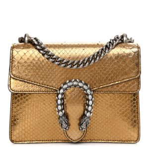 Gucci Snakeskin Mini Dionysus Shoulder Bag Gold