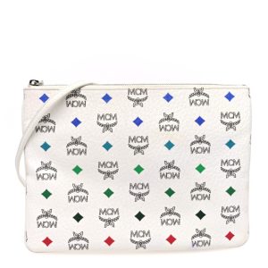 MCM Skyoptic Visetos Crossbody Pouch Spectrum Diamond White