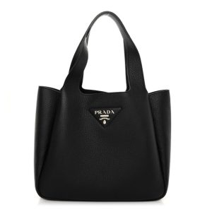 Prada Vitello Daino Soft Medium Dynamique Tote Black